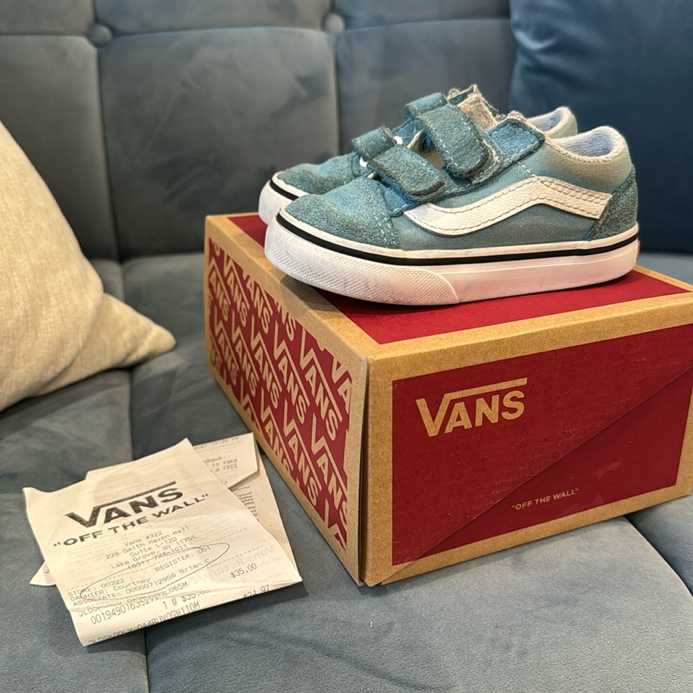 Vans Oldskool sneakers blue for toddler size 6.5c